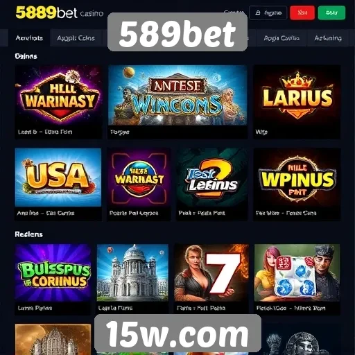 Variedade de jogos disponíveis no 589bet